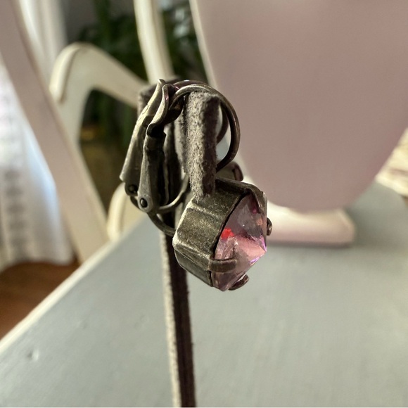 Sabika Crystal Silver Tone Dangle Earrings - Picture 12 of 12